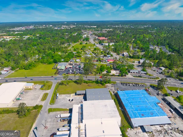 an aerial view of a city