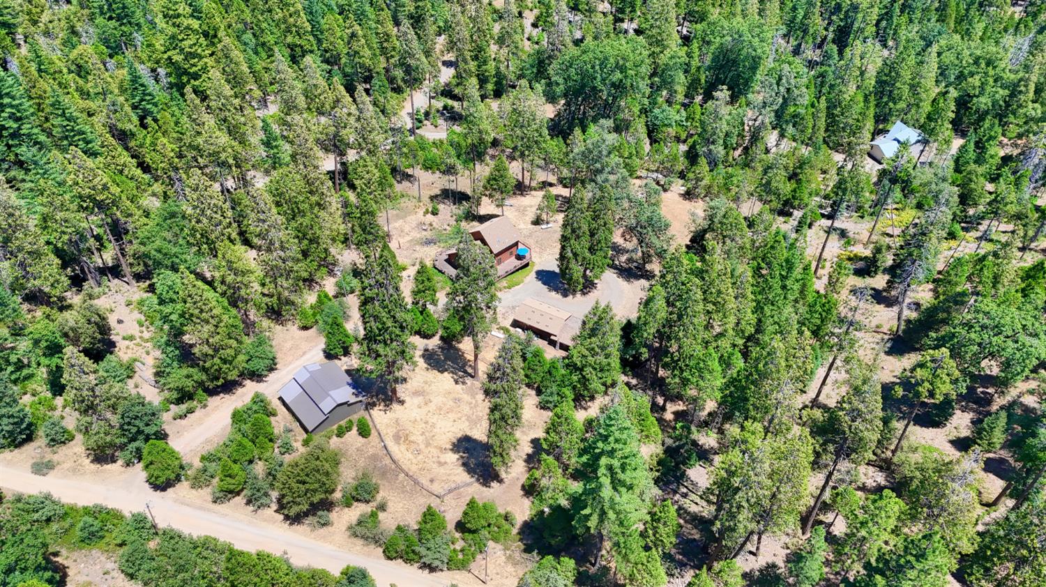 7190 Hites Cove Road Mariposa, CA 95338 - Photo 56 of 61 an aerial view of residential house with outdoor space and trees all around