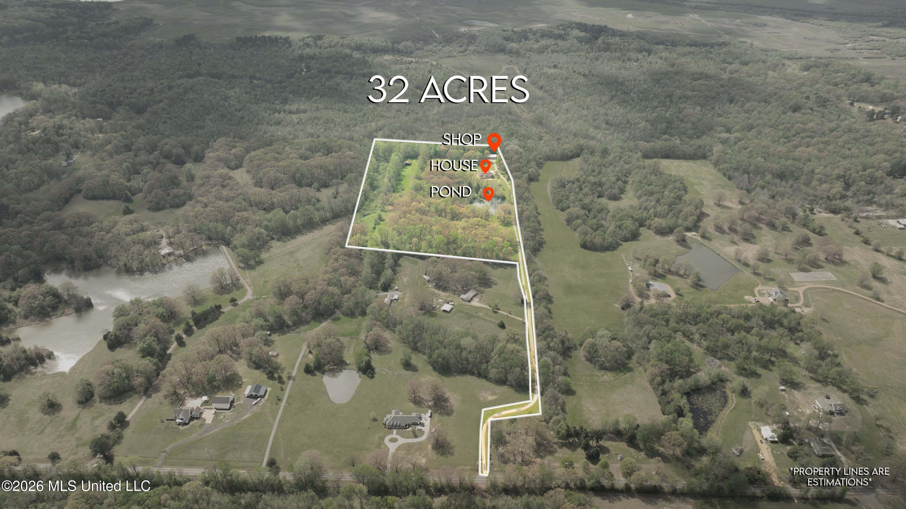 3555 Fogg Road South Hernando, MS 38632 - Photo 3 of 50 DJI_0700 PROPERTY LINES & TEXT