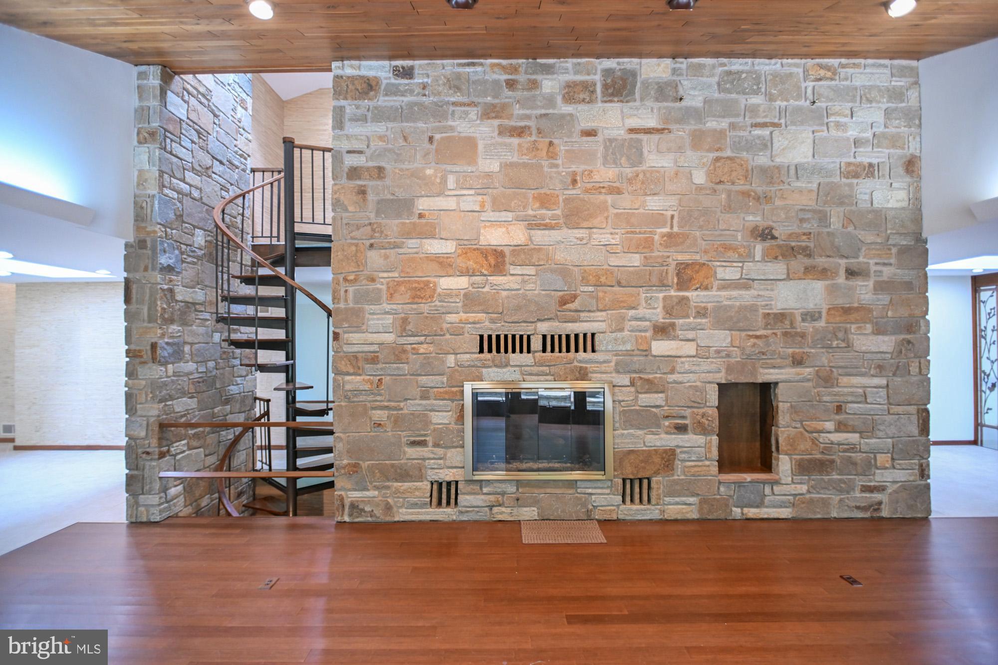 2404 Laurel Bush Road Abingdon, MD 21009 - Photo 30 of 82 Living Room gas fireplace and spiral stairs