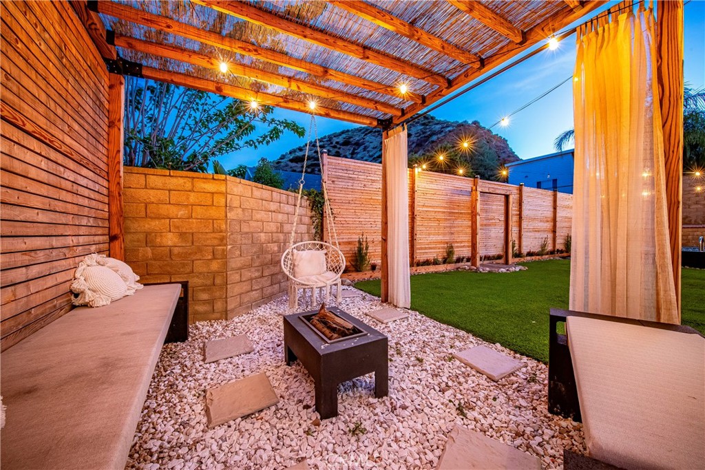 28630 Oak Valley Road Castaic, CA 91384 - Photo 48 of 54 a view of a backyard with sitting area