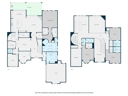 an aerial view of a kitchen with chandelier