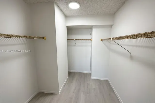 a view of small space with racks on the wall