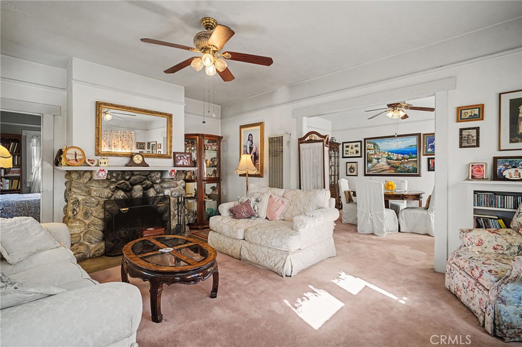 509 South 4th Street Redlands, CA 92373 - Photo 4 of 33 Living room with Riverrock fireplace