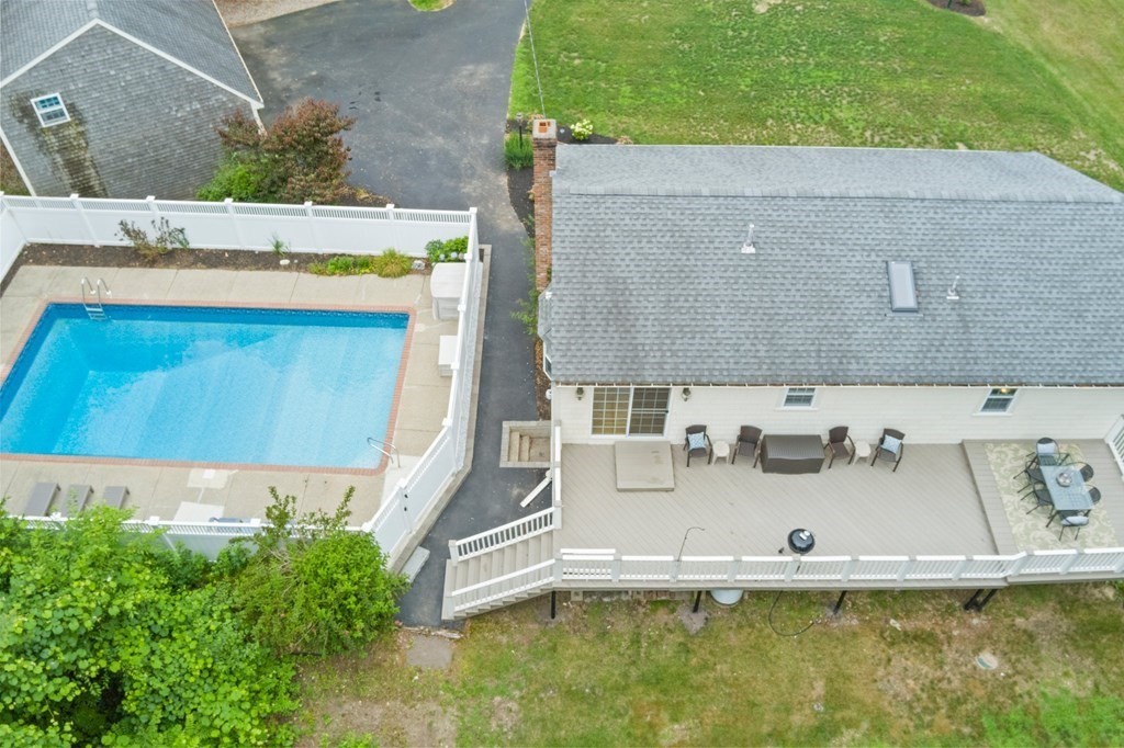 56 Cedarcrest Road Hanover, MA 02339 - Photo 3 of 26 an aerial view of residential house with outdoor space and swimming pool