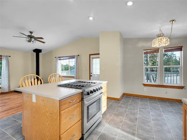 a kitchen that has a stove