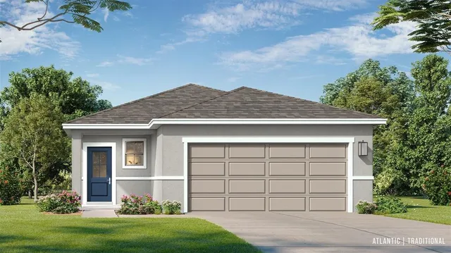 front view of a house with a yard