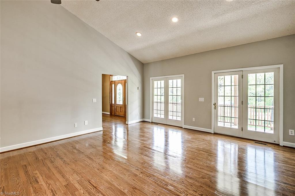 Great room, hardwood floors