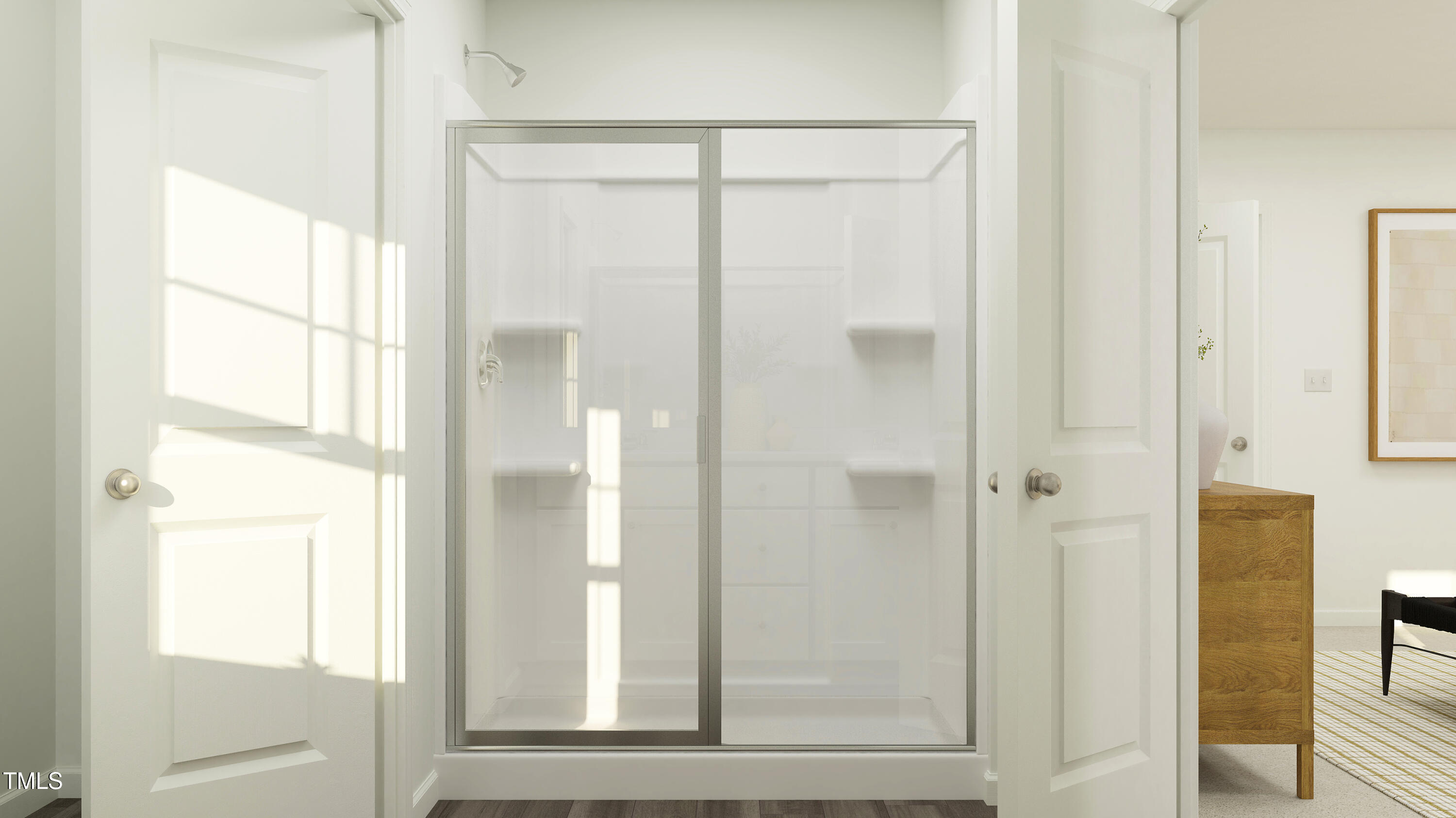 236 Lily Patch Lane Smithfield, NC 27577 - Photo 44 of 46 a bathroom with a glass shower door