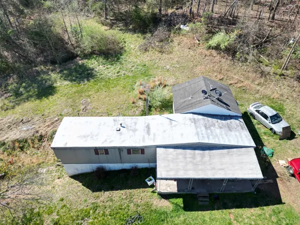 a view of a lake with a city