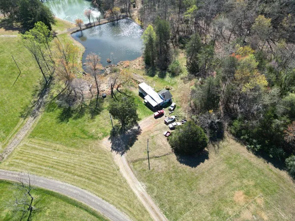 a view of a lake with a mountain in the background