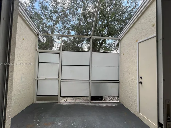 a view of a small backyard