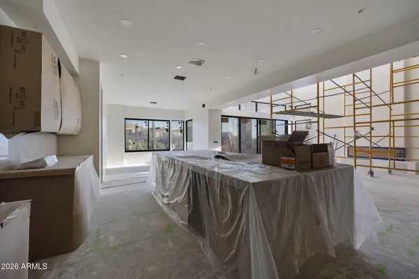 a living room with furniture and window