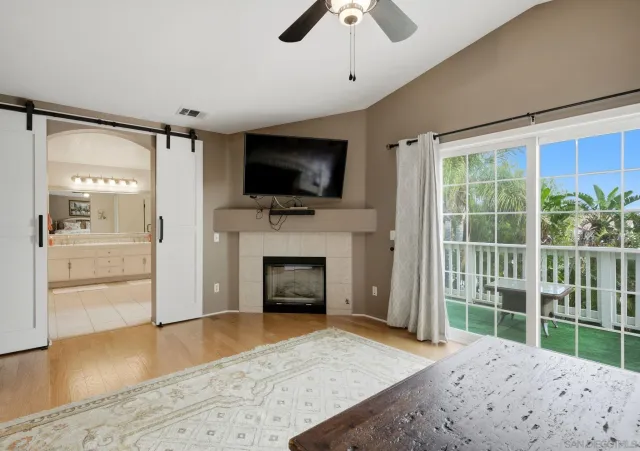 a view of a deck with a chair