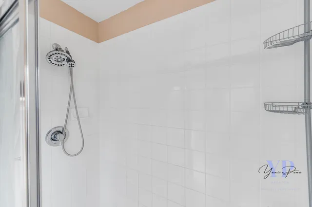 a bathroom with a shower