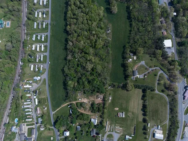 an aerial view of a city