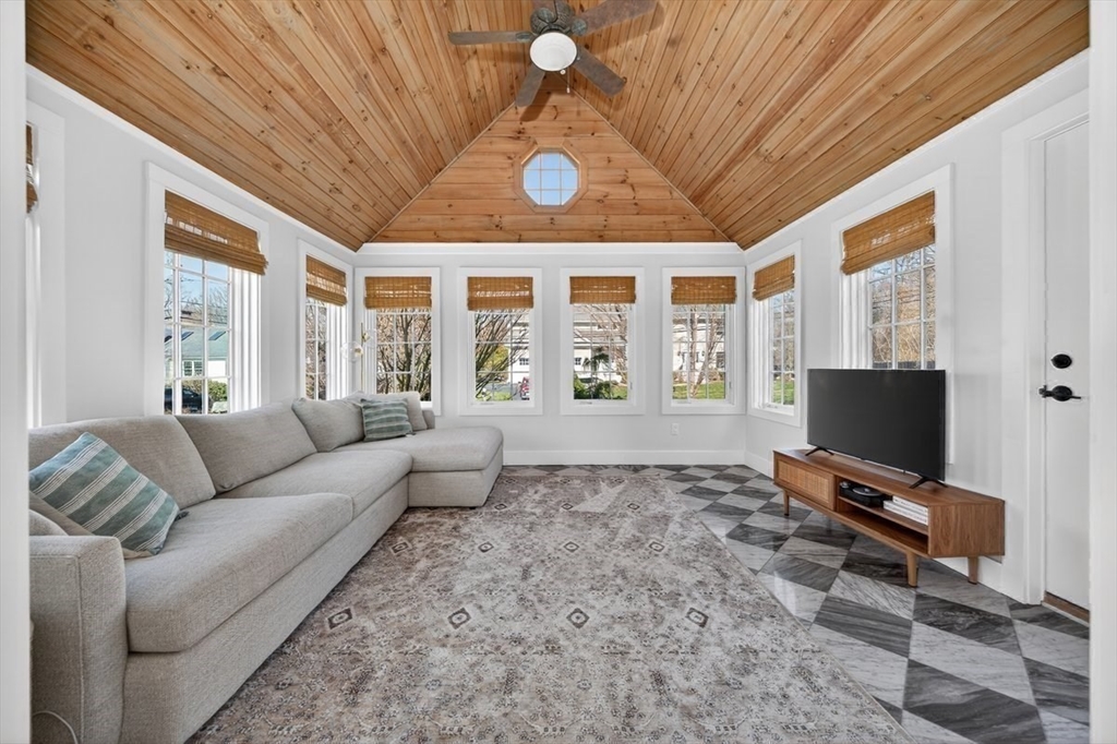 12 Tupelo Road Cohasset, MA 02025 - Photo 16 of 35 a living room with furniture a flat screen tv and a large window