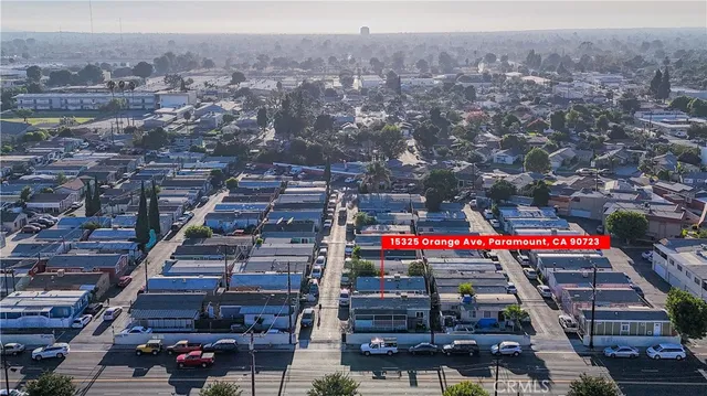 a view of a city with tall buildings