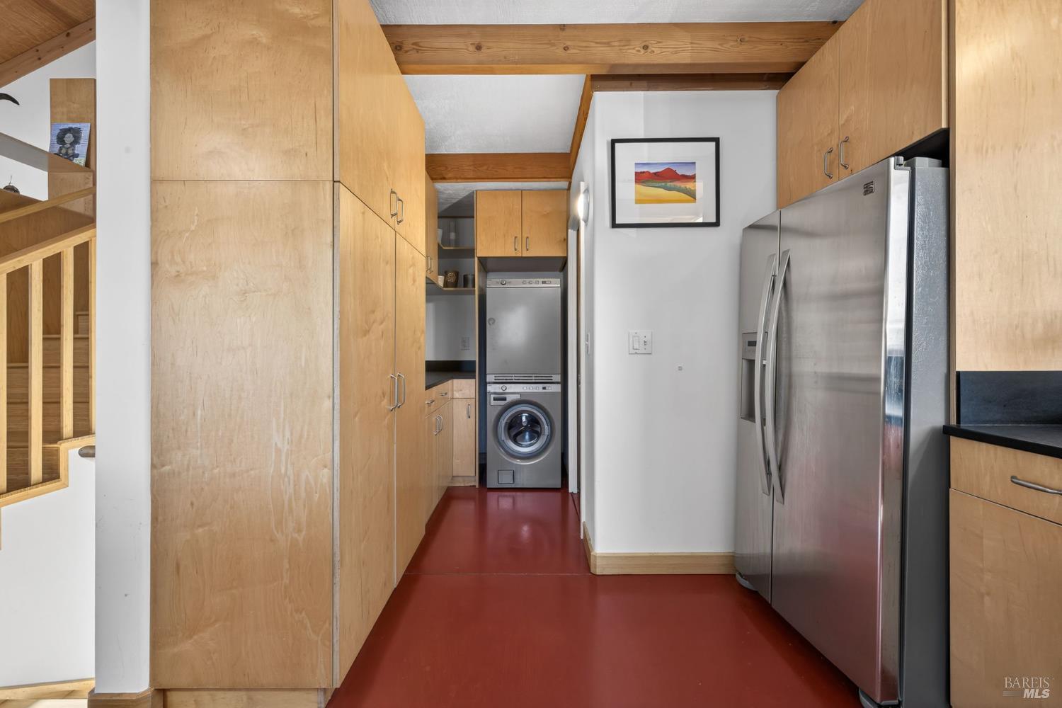 471 Florence Avenue Sebastopol, CA 95472 - Photo 37 of 71 Stackable washer/dryer are included. Directly to the left is an abundance of pantry storage (with pull-out shelving!)