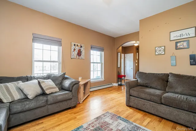 a living room with furniture and a couch