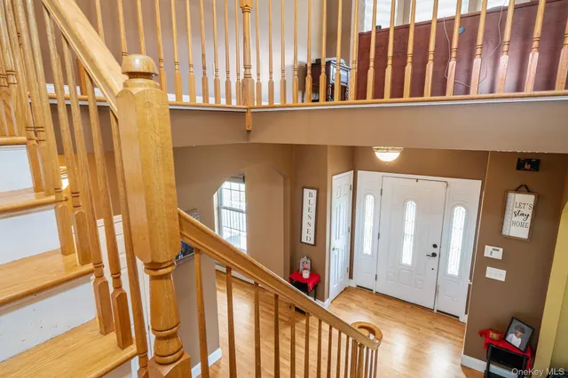 a view of an entryway with staircase