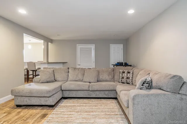 a living room with furniture and a couch