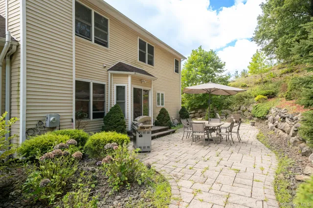 a view of a house with patio