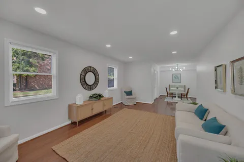 a living room with furniture