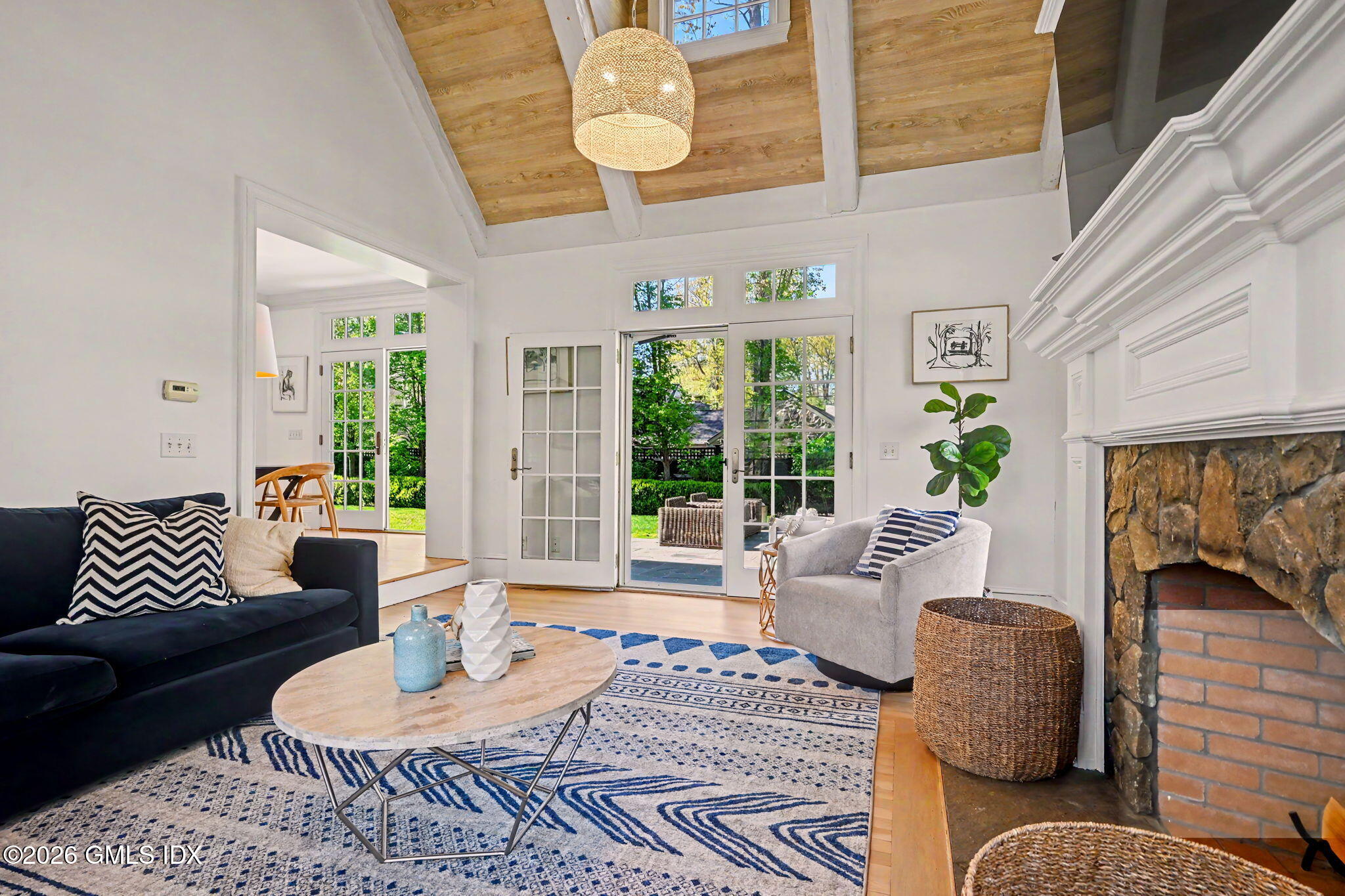 49 Willow Road Riverside, CT 06878 - Photo 13 of 34 Family Room opens to Expansive Terrace