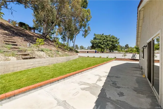 a view of a yard and pathway