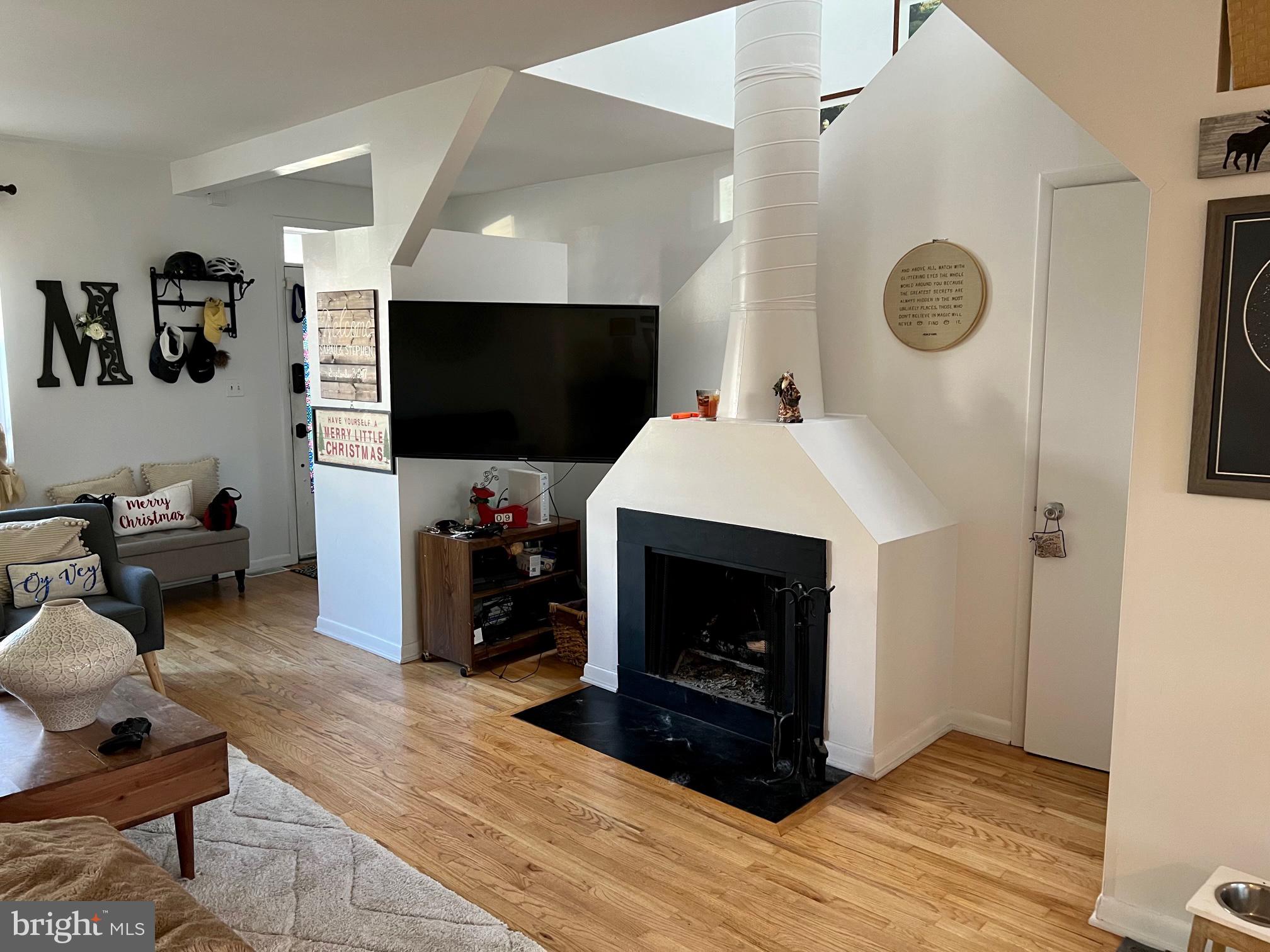 439 15th Street Northeast Washington, DC 20002 - Photo 6 of 17 a living room with furniture a flat screen tv and a fireplace