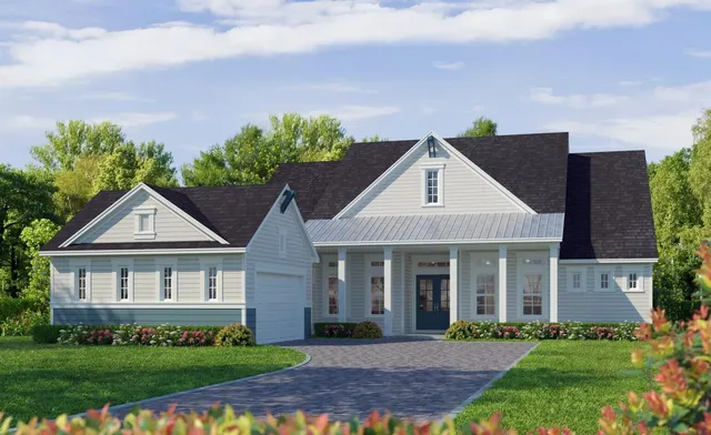 front view of a house with a yard