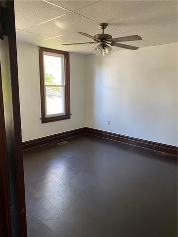 an empty room with a window