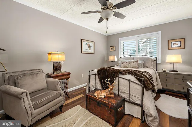 a bedroom with furniture and a window
