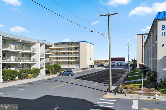 a building outdoor space with potted plants