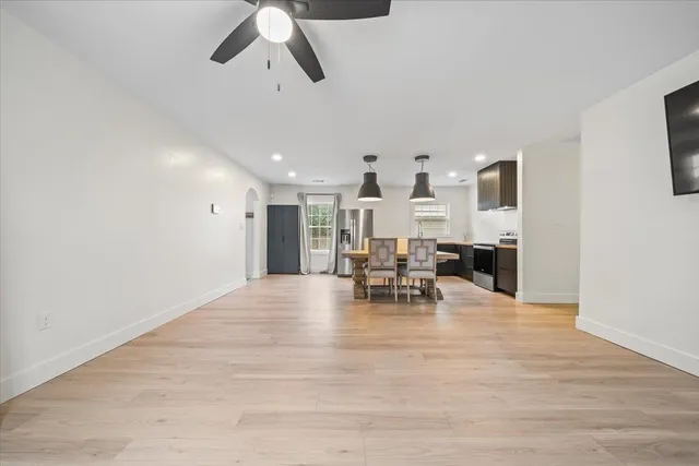 a view of dining room with furniture