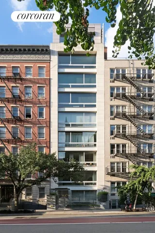 a view of a building with a balcony