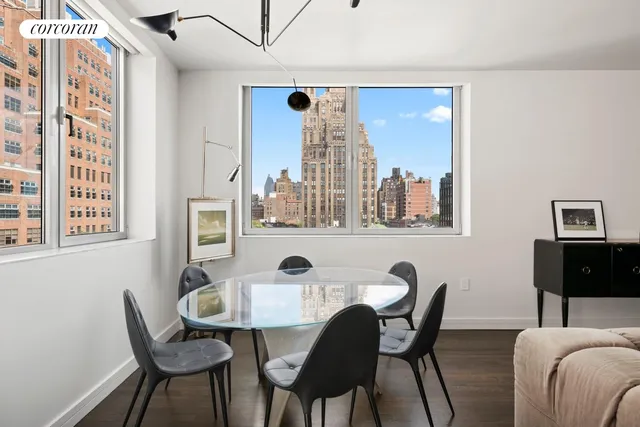 a view of a chandelier