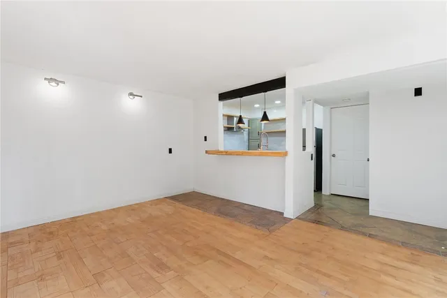 a view of a big room with closet and wooden floor