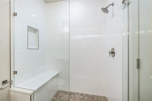 a bathroom with a shower