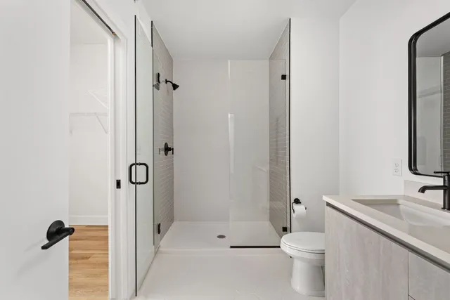 a view of a room with empty racks