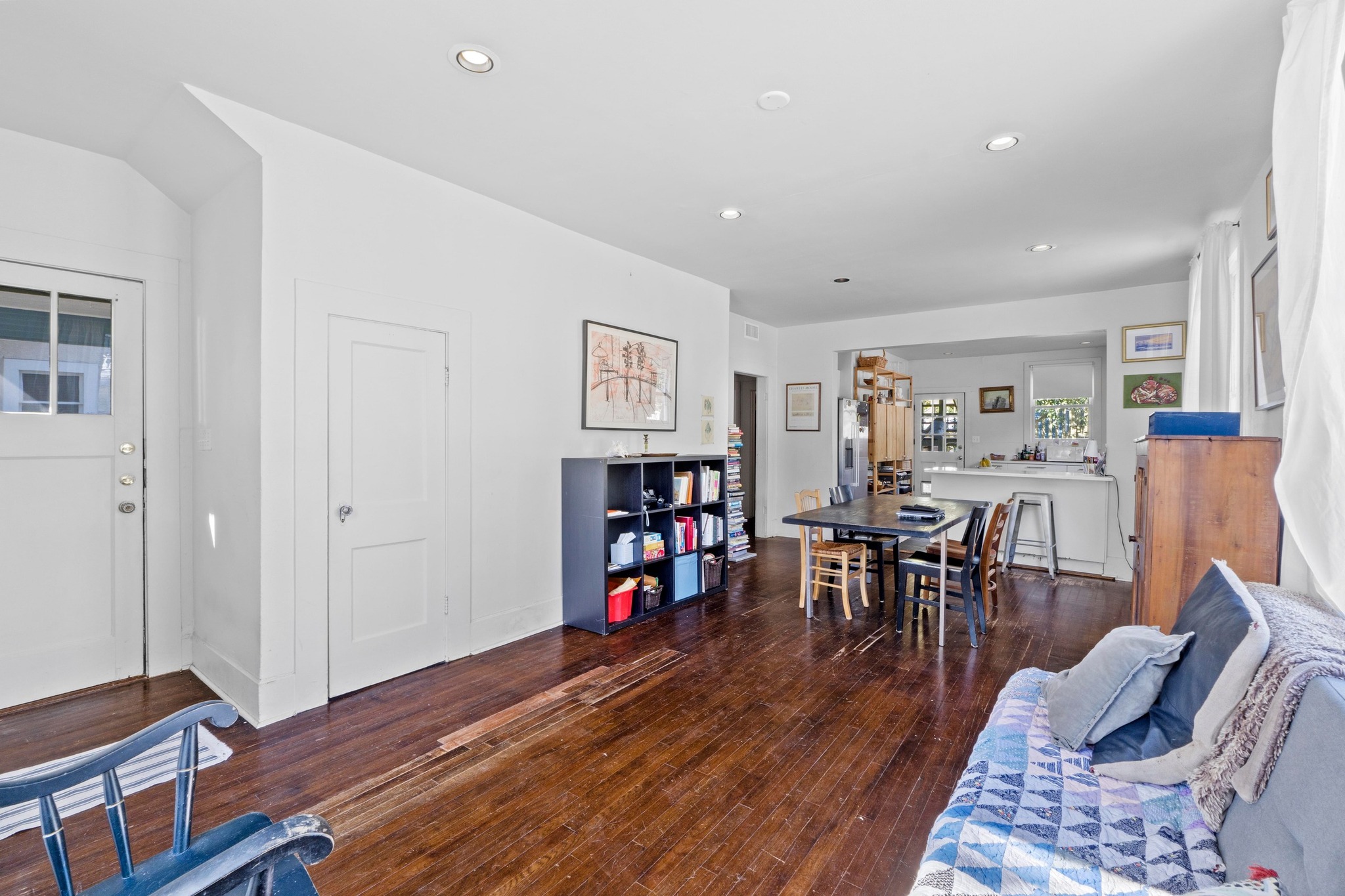 4014 Avenue D Austin, TX 78751 - Photo 5 of 34 a living room with furniture and a wooden floor
