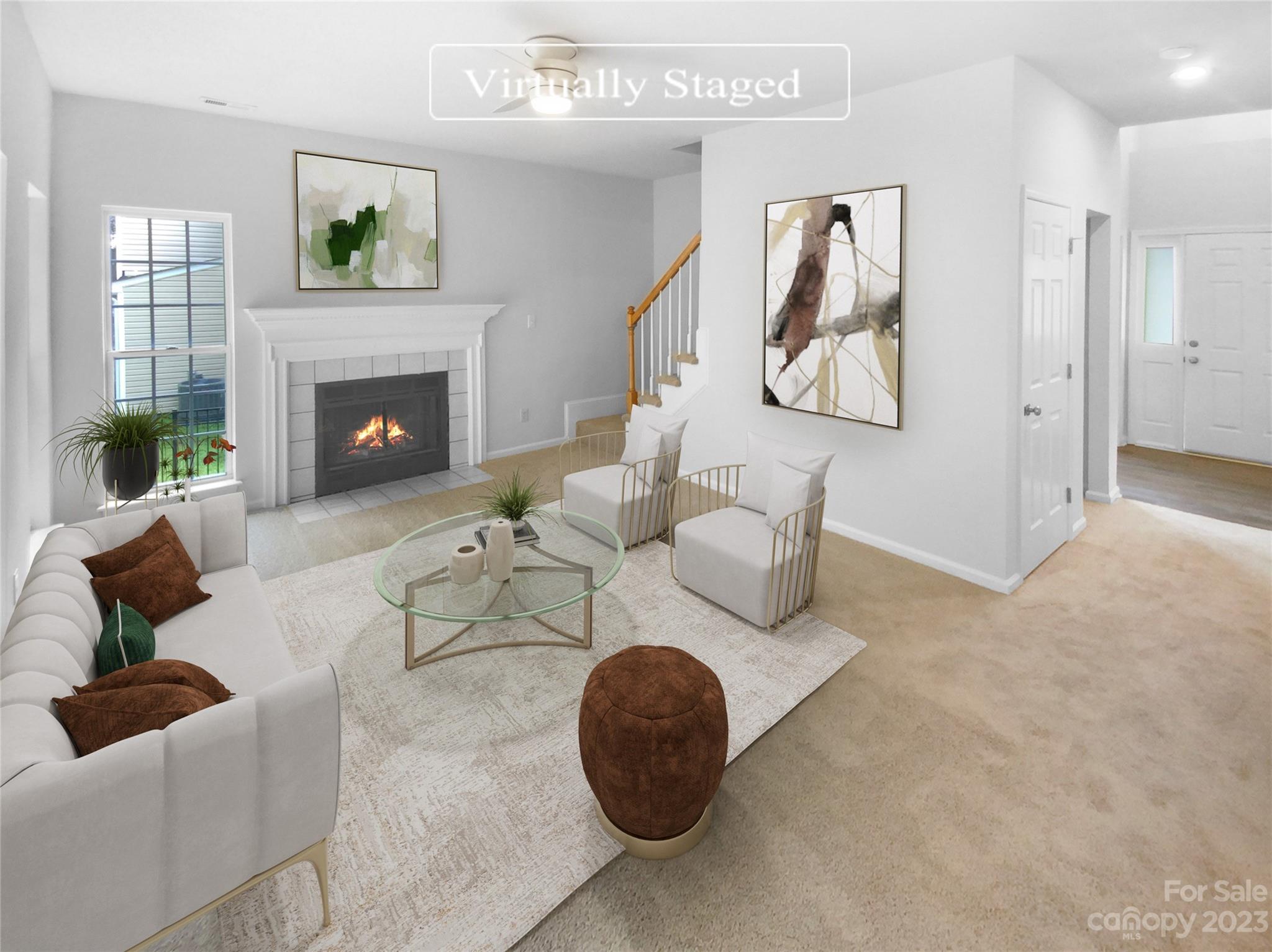 114 Shade Tree Circle Fort Mill, SC 29715 - Photo 2 of 20 a living room with furniture and a fireplace