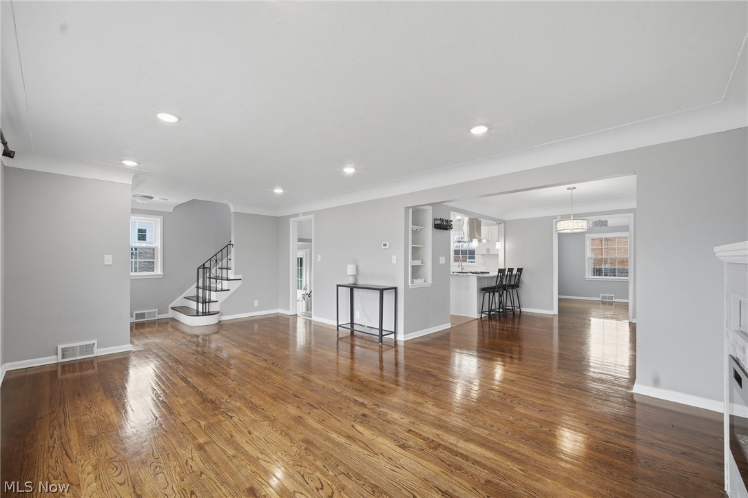 3722 Lindholm Road Shaker Heights, OH 44120 - Photo 9 of 34 This expansive living area features hardwood floors, recessed lighting, and a neutral color palette