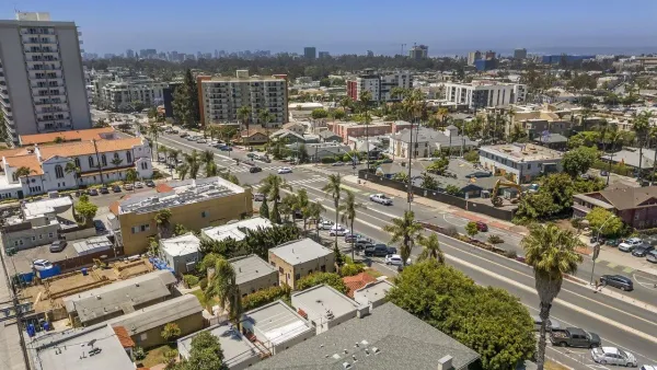 an aerial view of multiple house