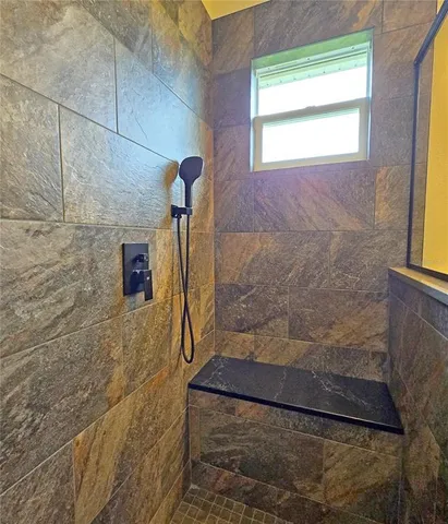 a bathroom with a shower