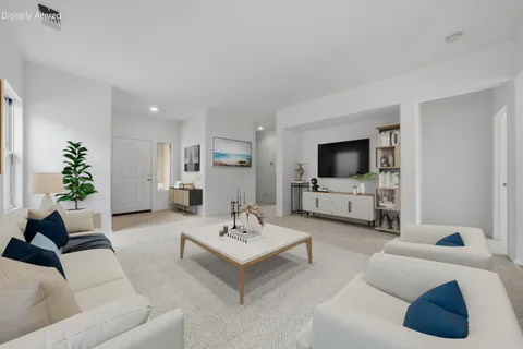 a view of kitchen with cabinets and outdoor space