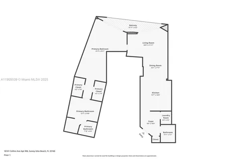 $895,000 | 18101 Collins Avenue, Unit 906, Sunny Isles Beach, FL 33160