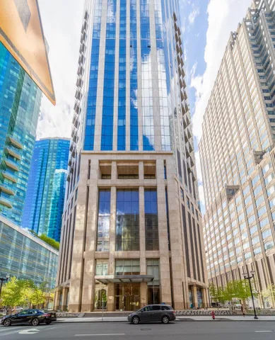 a view of a building with a street