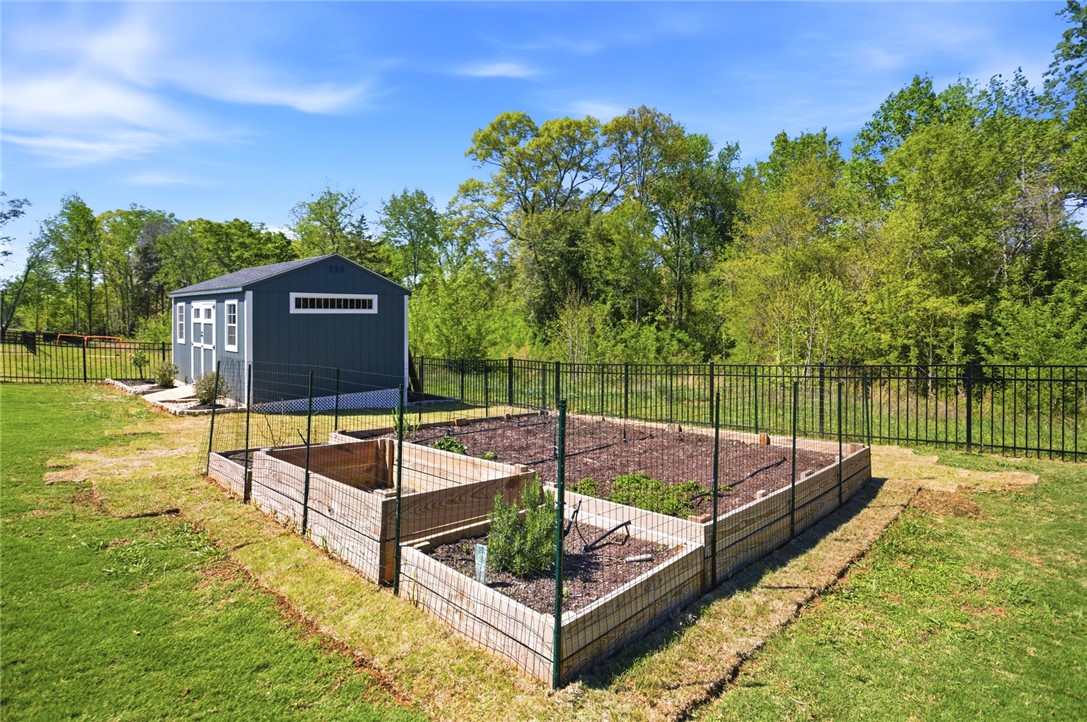 318 Summerall Drive Anderson, SC 29621 - Photo 36 of 42 This tranquil yard features raised garden beds and a convenient storage shed.